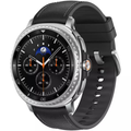 Black silicone strap smartwatch with silver bezel and black chronograph dial, LTE