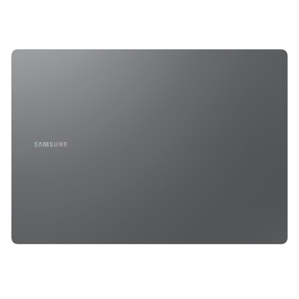 Gray Samsung laptop lid/back with the Samsung logo on the center-left