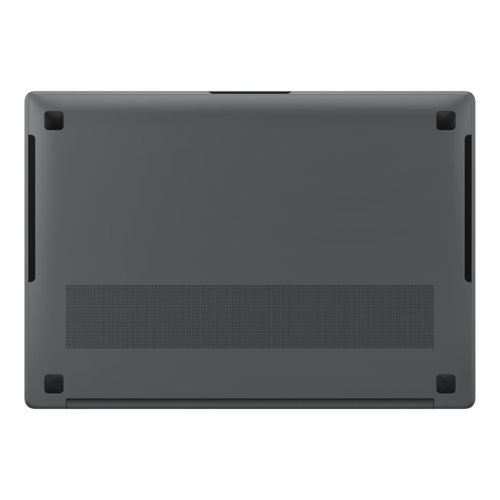 Gray Samsung laptop bottom cover with ventilation grille and four corner feet