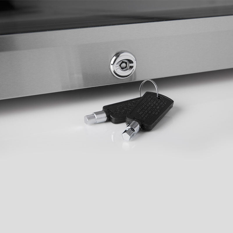 Beer fridge power connection port with detachable AC adapter
