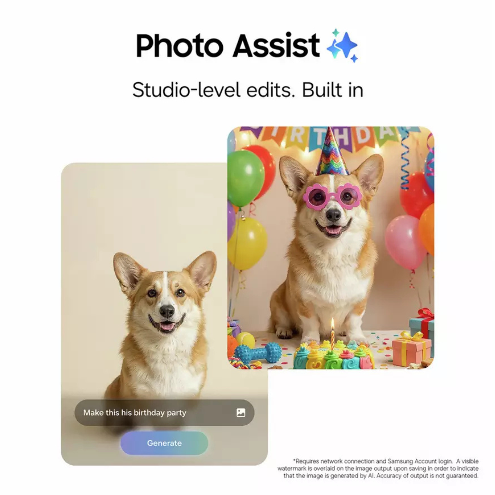 Samsung Galaxy phone displaying a portrait photo edit on screen