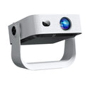 White LED smart projector with front lens and side air-vent grille