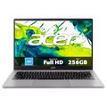 Silver Acer Aspire Lite laptop with full-size keyboard and front-facing display