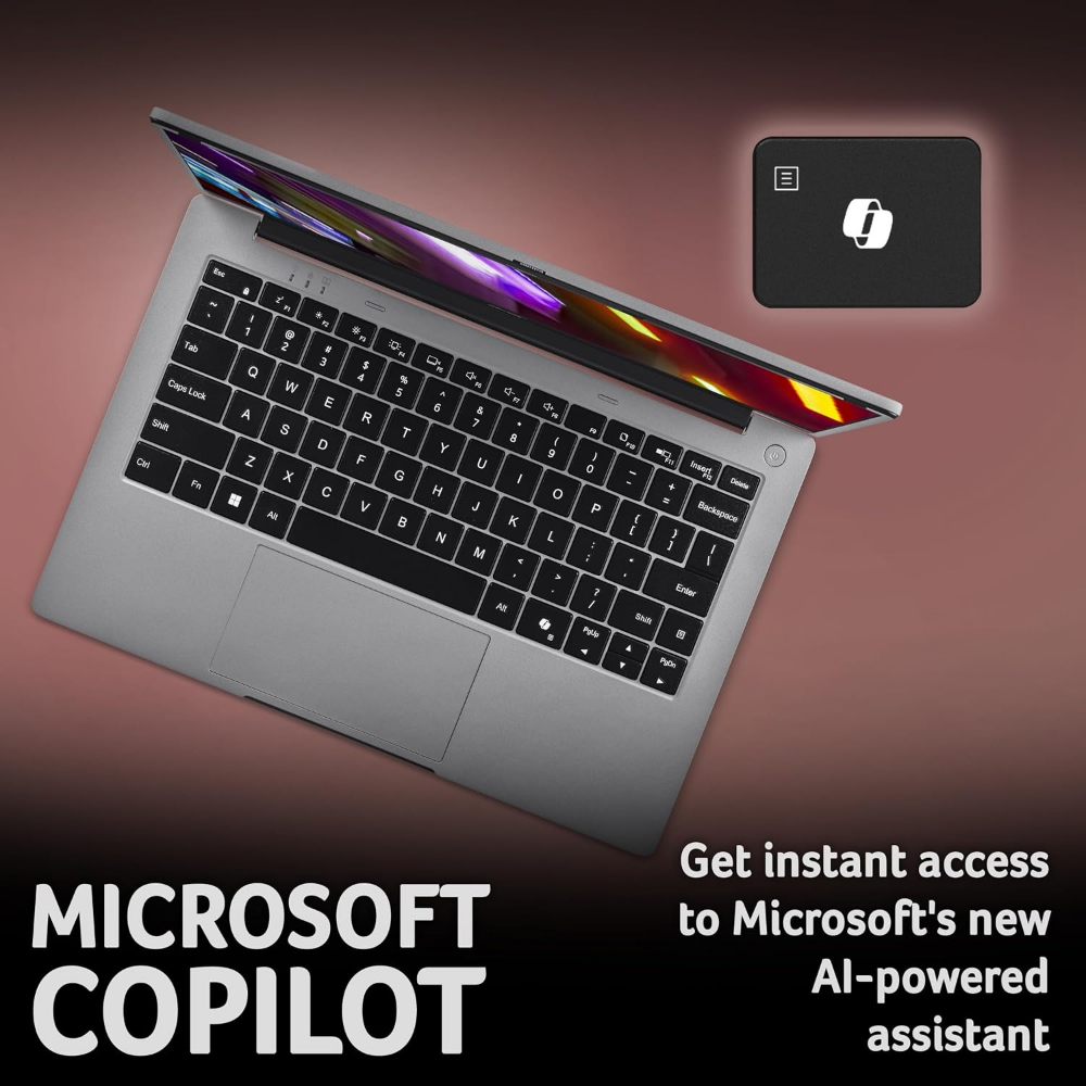Silver Acer Aspire Lite laptop showing black keyboard and top-row trackpad