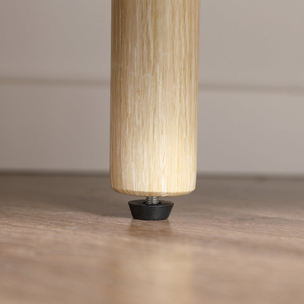 Natural wood TV stand cabinet leg with round foot for floor support
