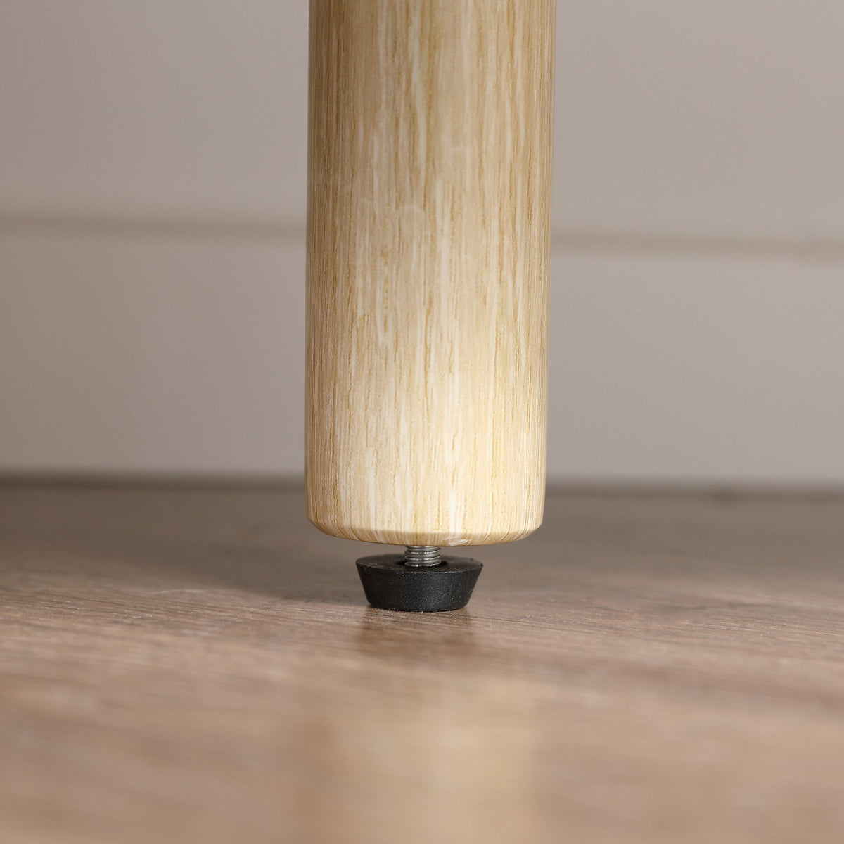 Natural wood TV stand cabinet leg with round foot for floor support