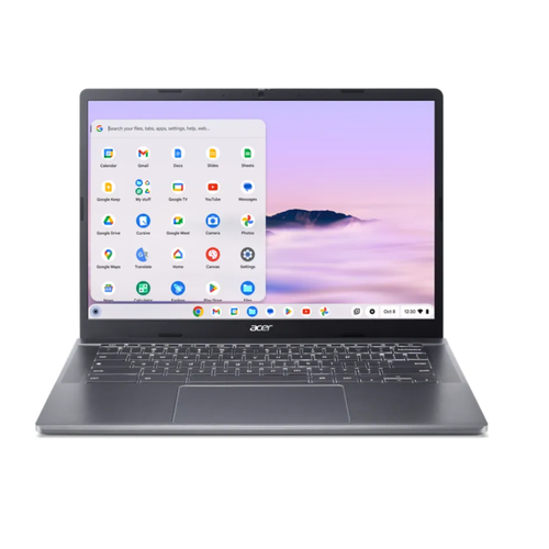 Acer Chromebook Plus 514 laptop with open screen and full keyboard, dark gray