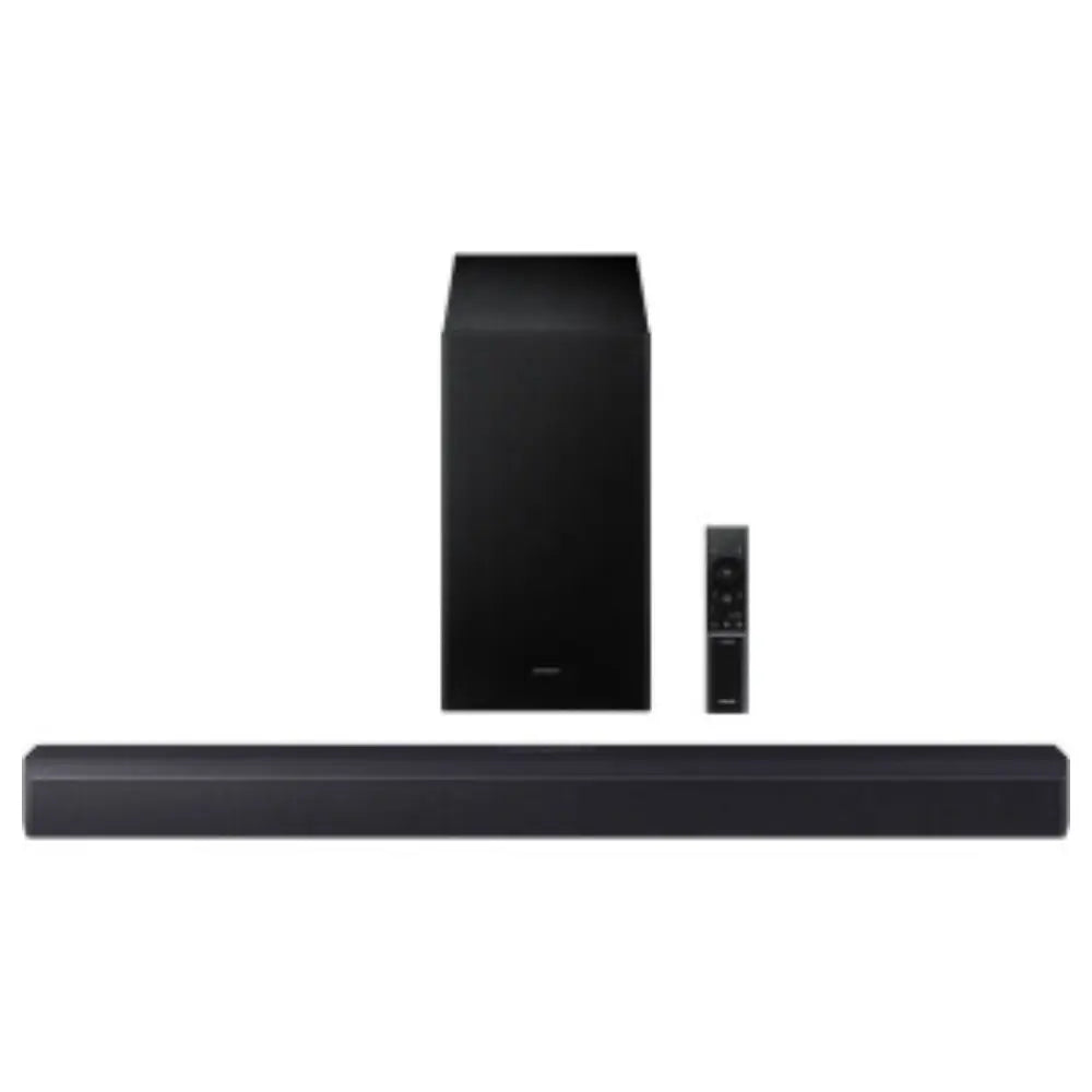 2.1-channel soundbar with wireless subwoofer and remote control, black