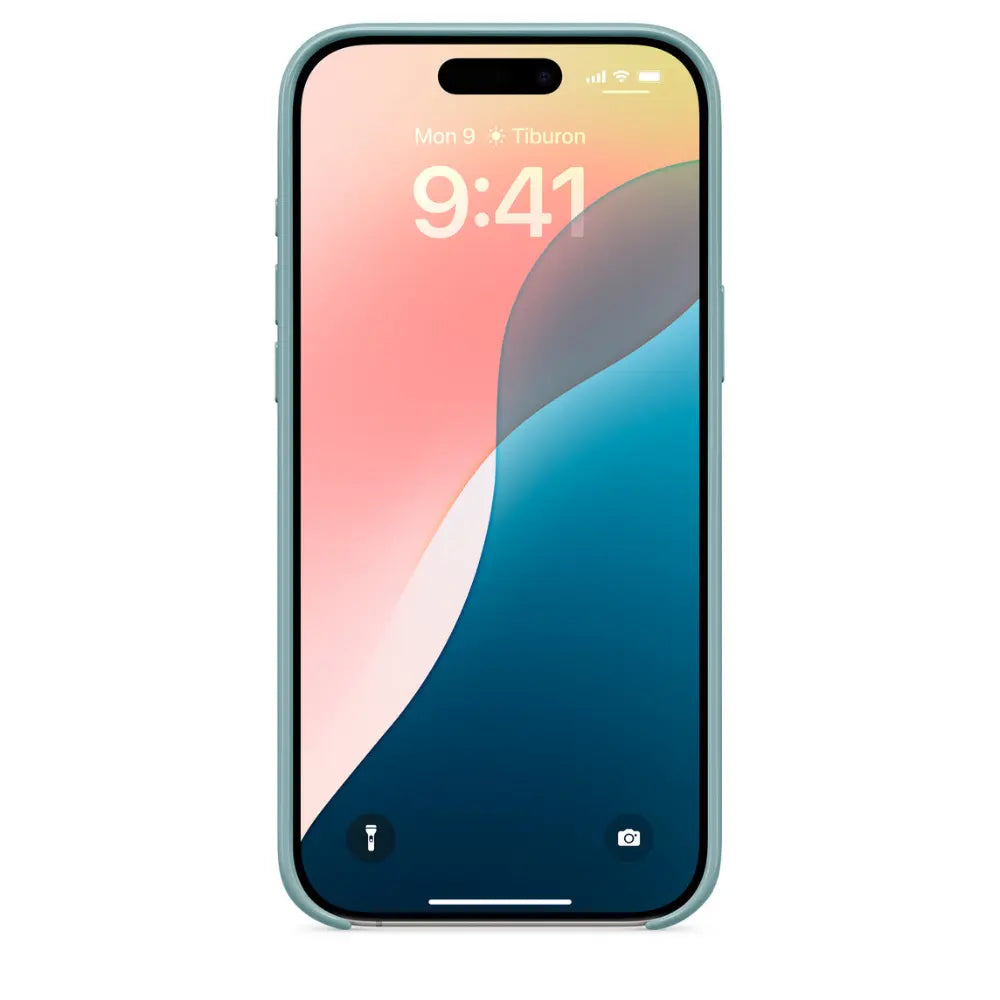 Beats MagSafe iPhone case in riptide blue, phone front with protected edges