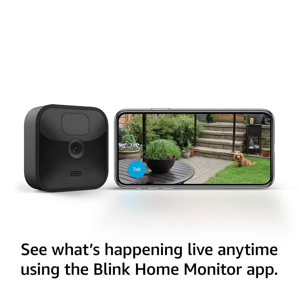 Outdoor camera system mini camera with smartphone live yard view, black