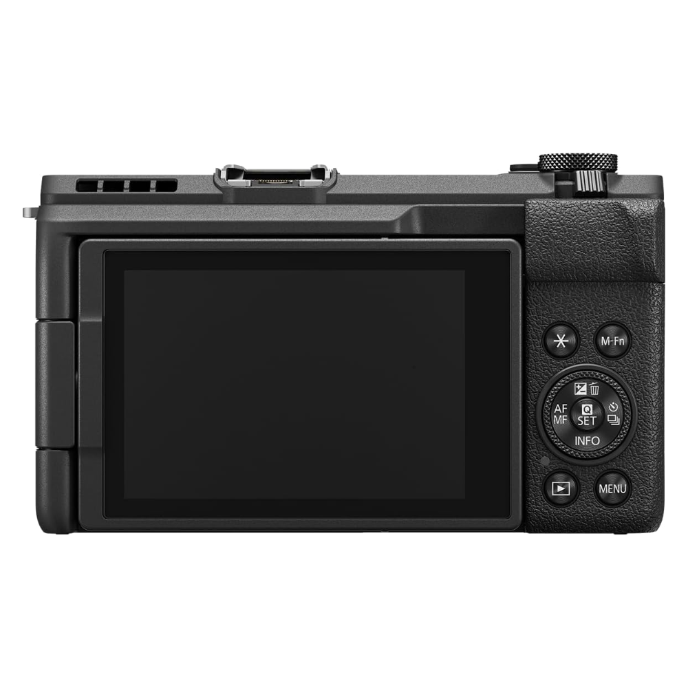 Canon PowerShot V1 vlogger camera rear with LCD screen and control buttons