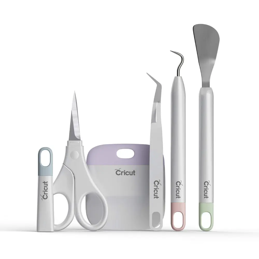 Cricut craft tools set with scissors-like cutters and weeding tool pens