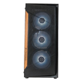 Gaming desktop PC with three front RGB fans and black mesh front