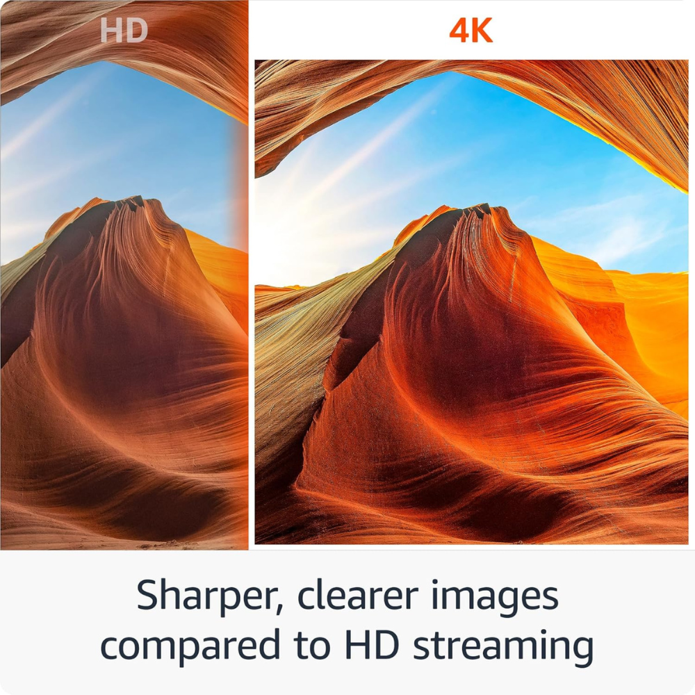 Ultra HD streaming display with desert sand dunes on a TV screen