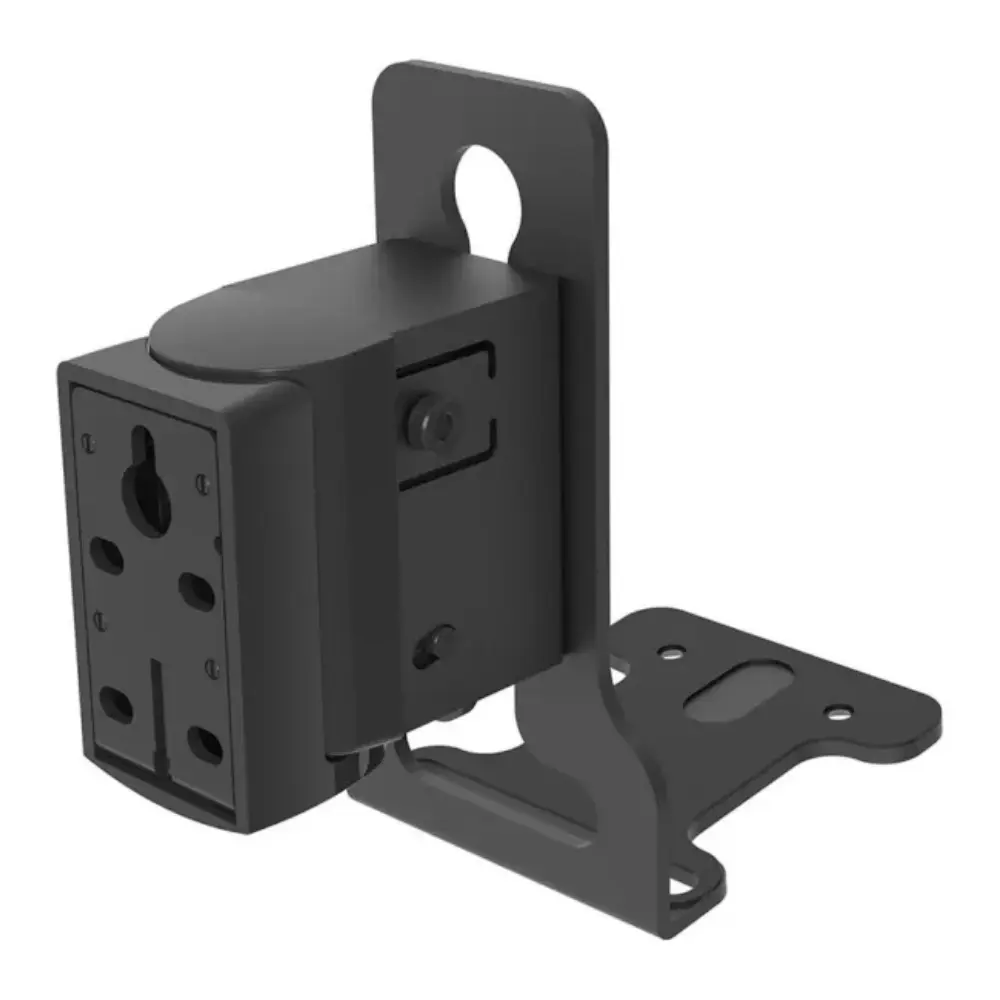 Flexson black wall-mount bracket with metal plate and screw holes