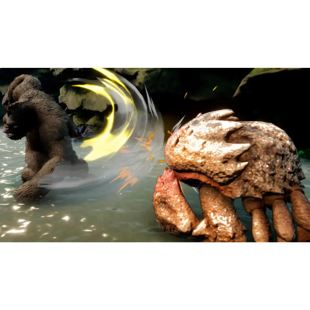 Nintendo Switch game artwork featuring Kong confronting a stone-like creature