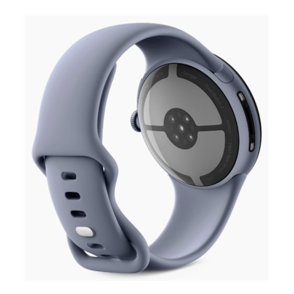 Google Pixel Watch 4 45mm smartwatch, moonstone blue band with back sensor module