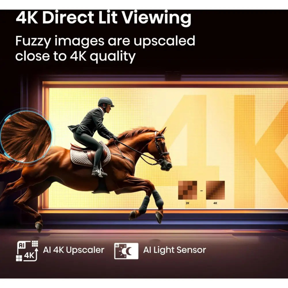 Hisense 4K HDR smart LED TV showing an action scene on its screen