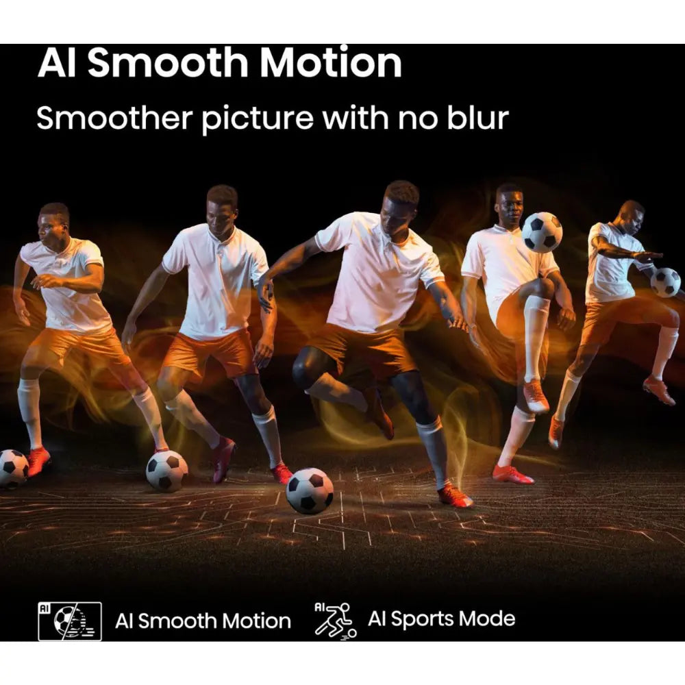 Hisense 4K HDR smart LED TV AI Smooth Motion sports action graphic