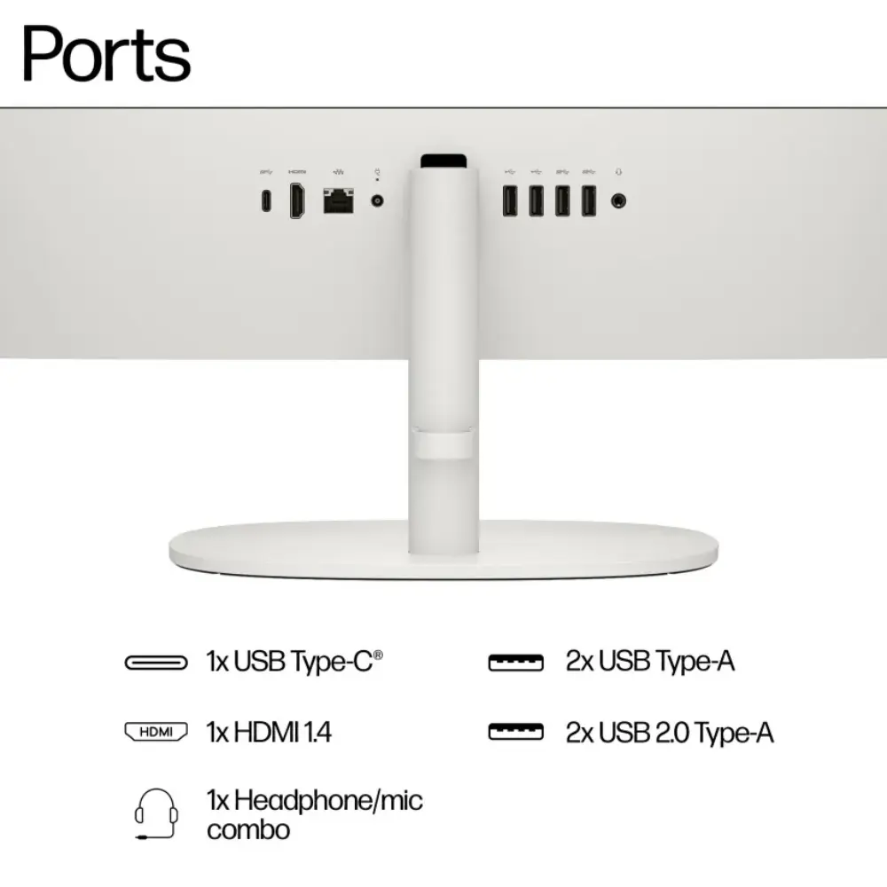 HP 22 -dg0007na 21.45" All in One - Intel® Celeron®, 128GB UFS - White