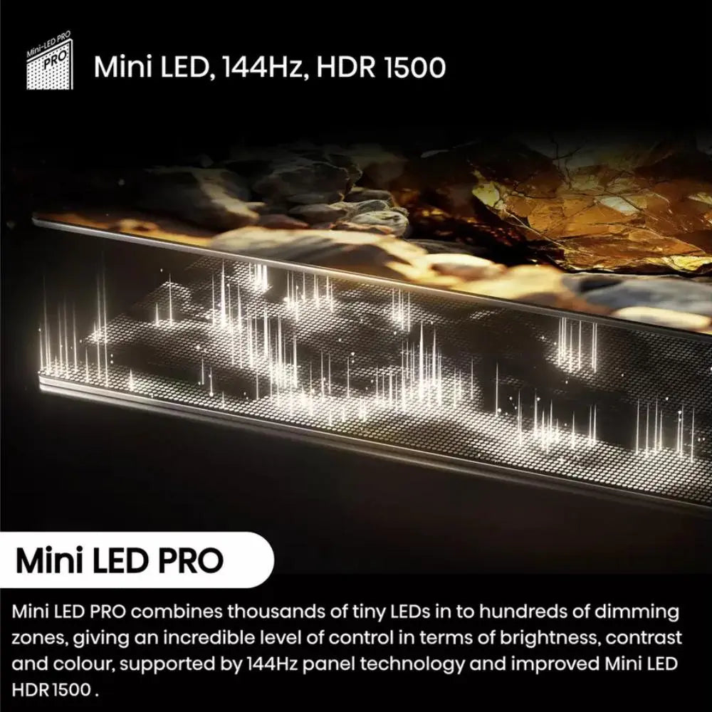 Mini LED PRO TV with 144Hz HDR 1500 and layered dimming zone light graphic
