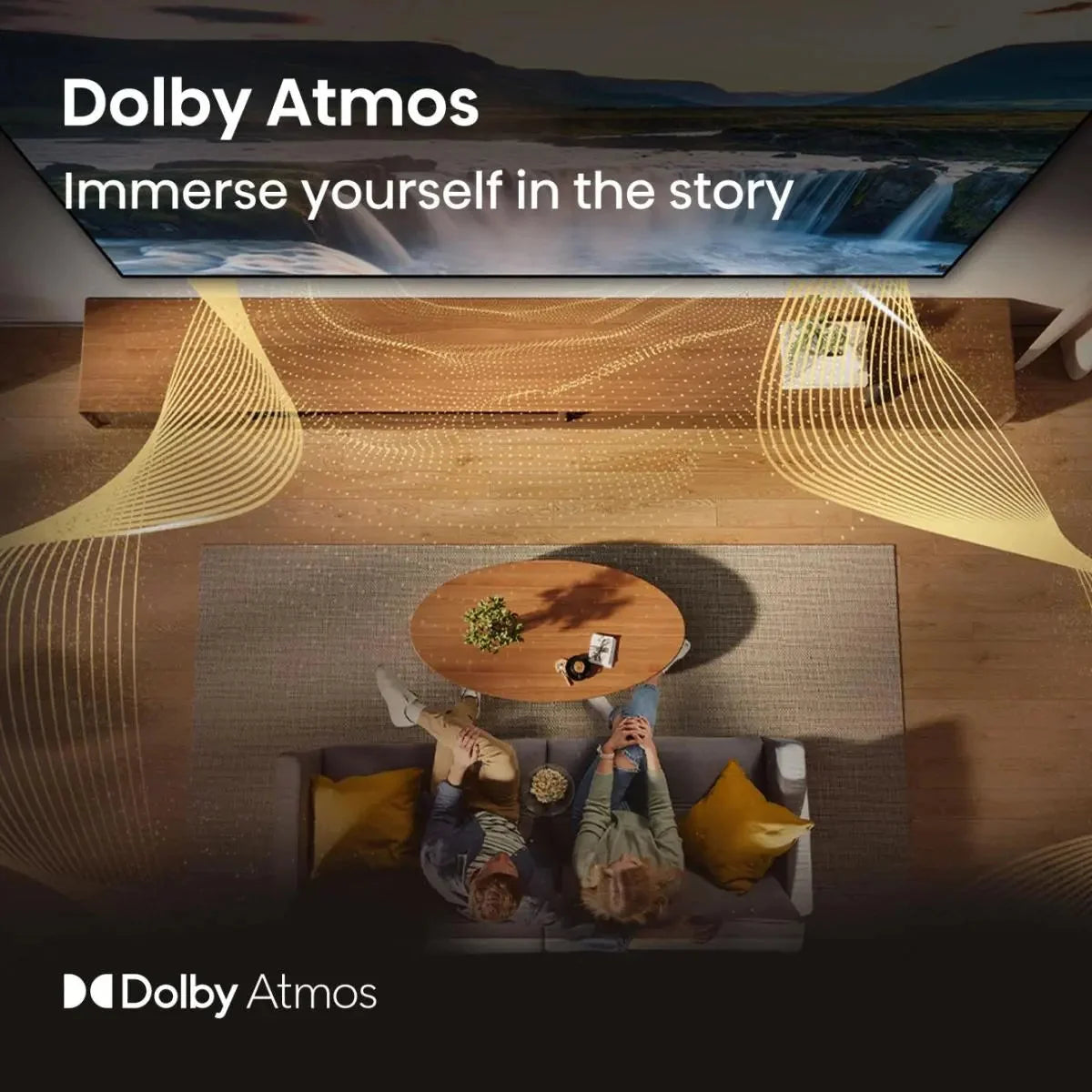 85-inch smart TV screen with Dolby Atmos audio feature