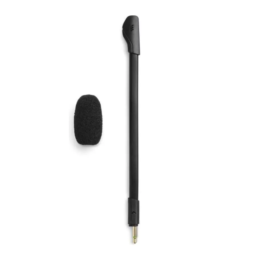 Black wired boom microphone with windscreen and 3.5mm plug