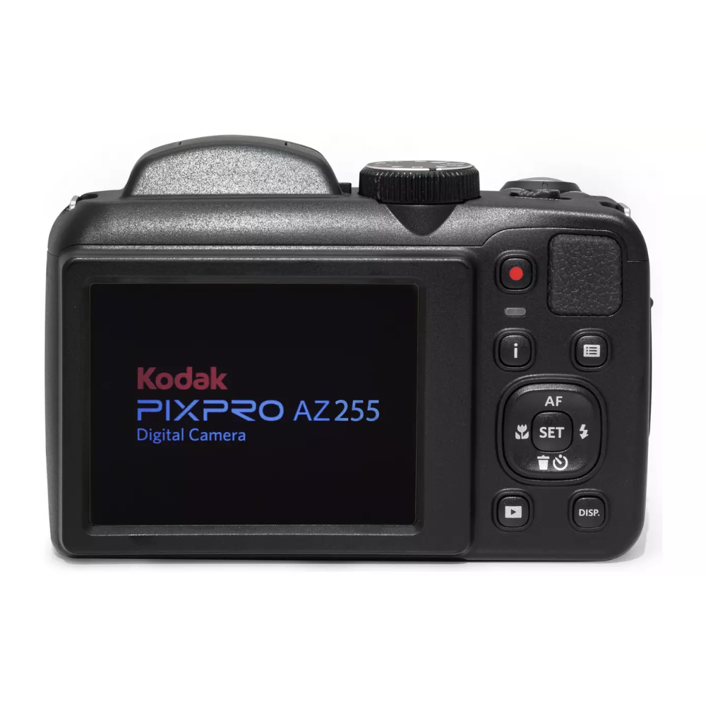 Black Kodak digital camera back view with LCD screen and control buttons.