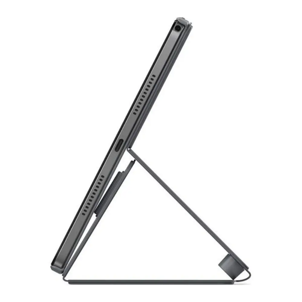 Luna Grey folio case kickstand for Lenovo 11-inch Tab M11 in angled support