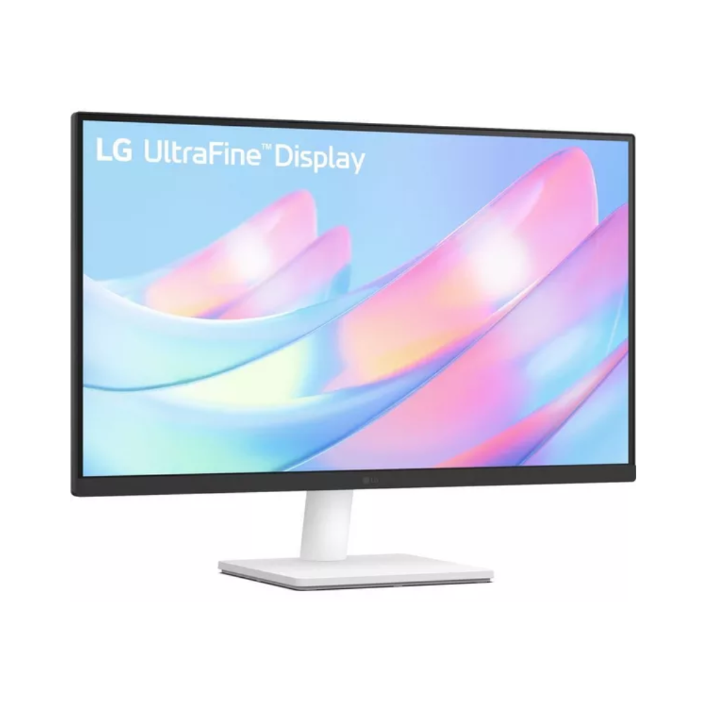 27-inch LG IPS LCD monitor with white stand and flat widescreen display