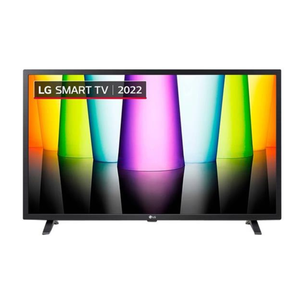 LG 32-inch LED smart TV with black bezel and colorful HDR-style screen