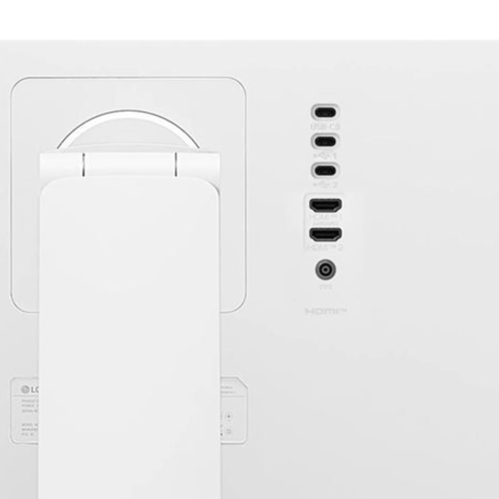 Monitor back I/O ports panel with HDMI and 3.5mm audio