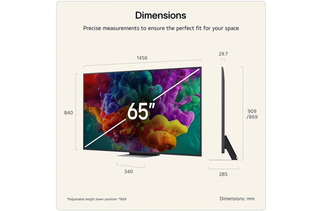 LG 65QNED86B6B 65 inch QNED evo Mini LED 4K HDR Smart TV