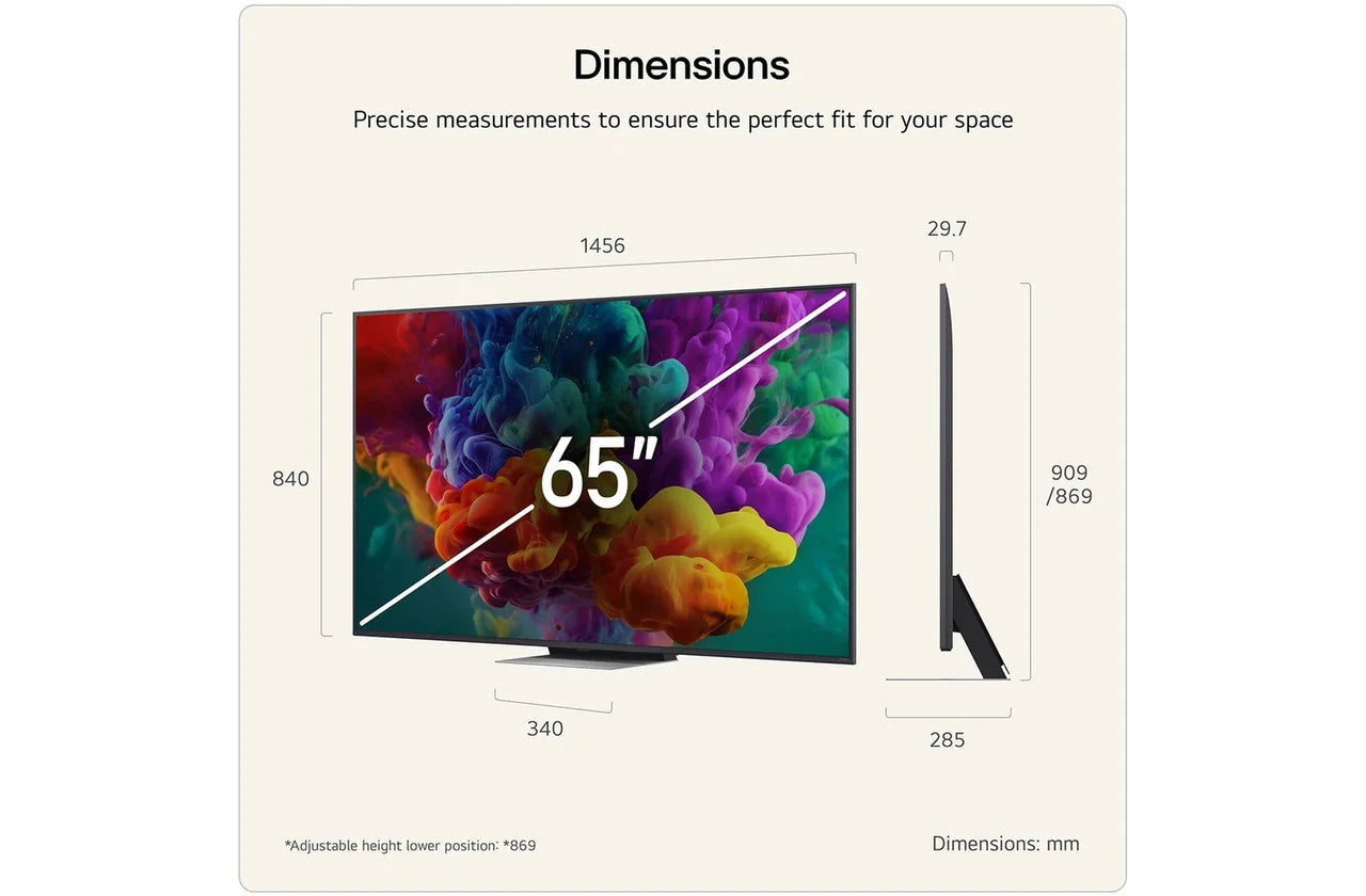 LG 65QNED86B6B 65 inch QNED evo Mini LED 4K HDR Smart TV