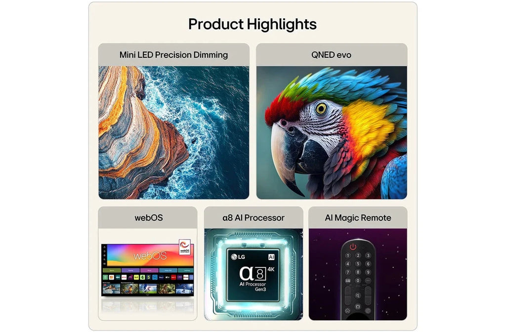 LG 65QNED86B6B 65 inch QNED evo Mini LED 4K HDR Smart TV