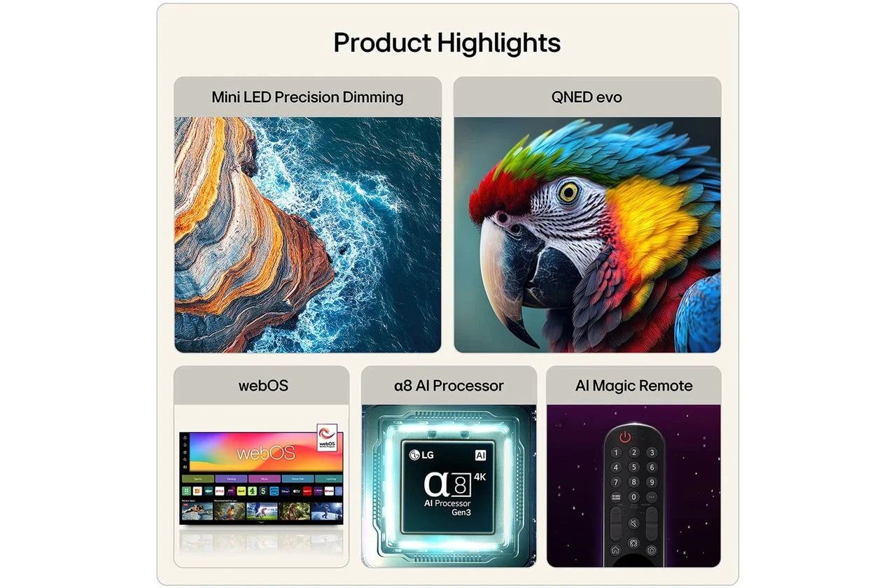 LG 65QNED86B6B 65 inch QNED evo Mini LED 4K HDR Smart TV