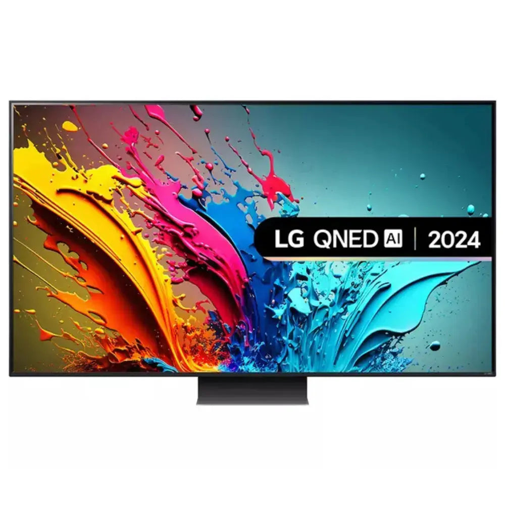LG QNED 4K HDR smart TV with slim black bezel and colorful action display