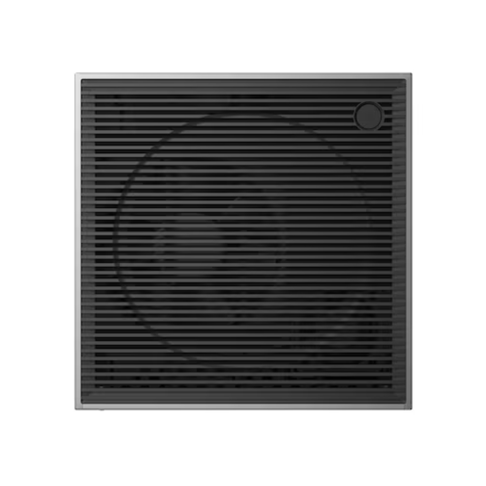 LG CineBeam S mini UST projector front grille with black louver vents and round badge