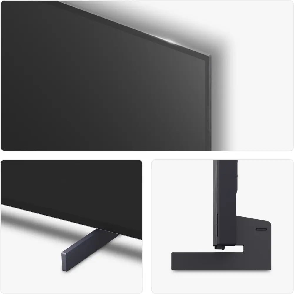 LG 42-inch OLED smart TV close-up of thin bezel and stand