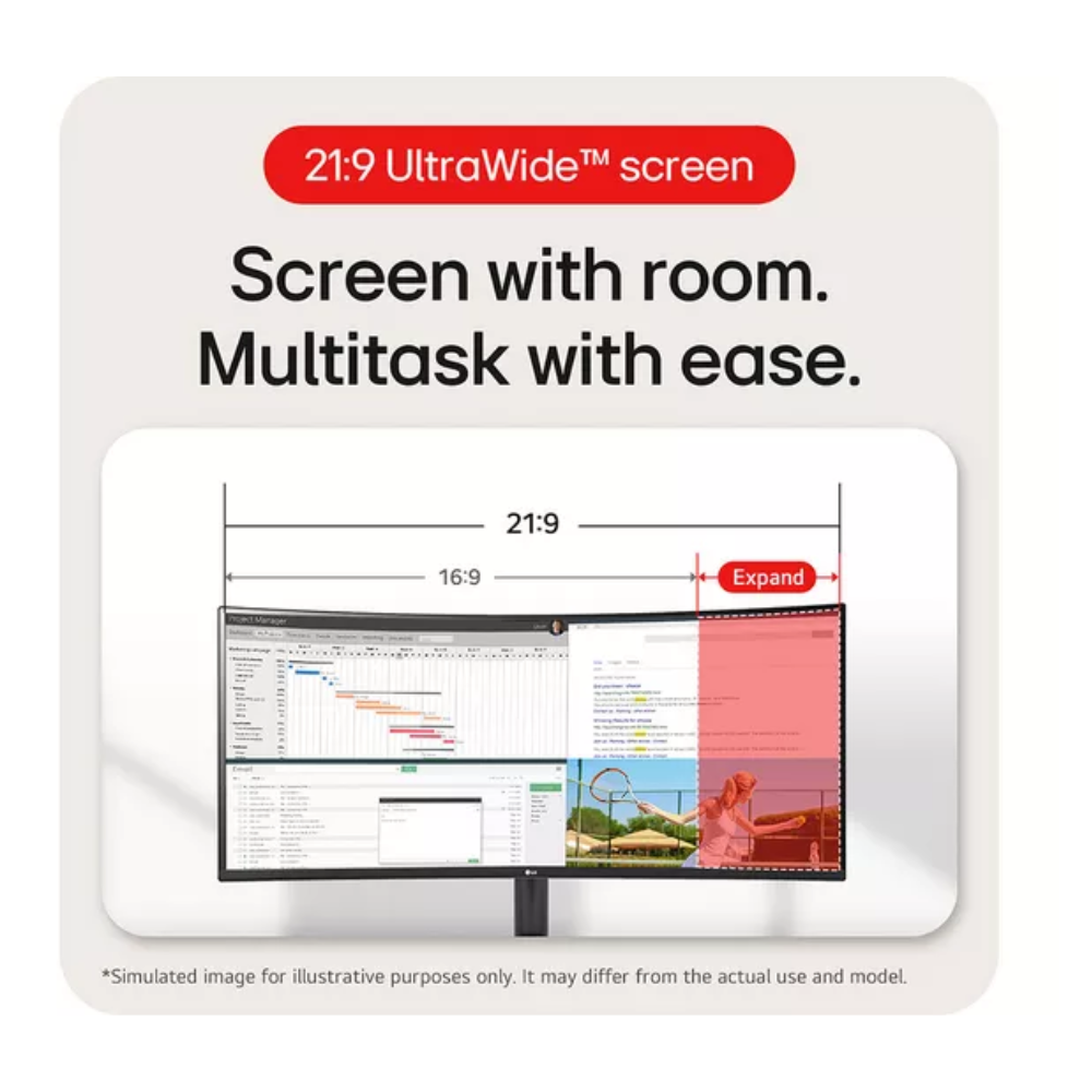 LG ULTRAWIDE 34 INCH 1440P 100HZ MONITOR 34WR50QK-B-AEK