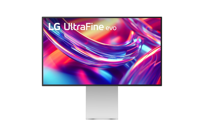 32-inch curved-stand LED monitor with black bezel and colorful screen display