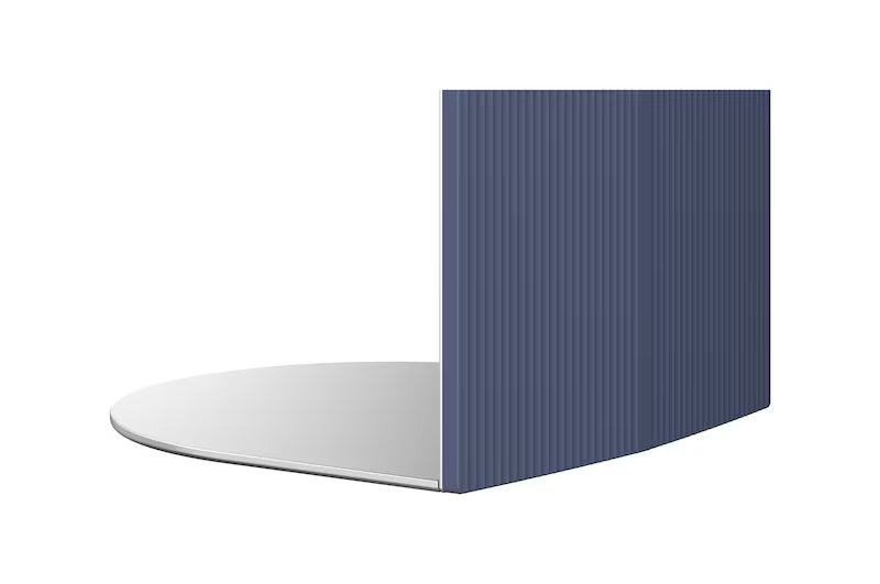 Monitor stand base and rear back panel with dark blue textured cover