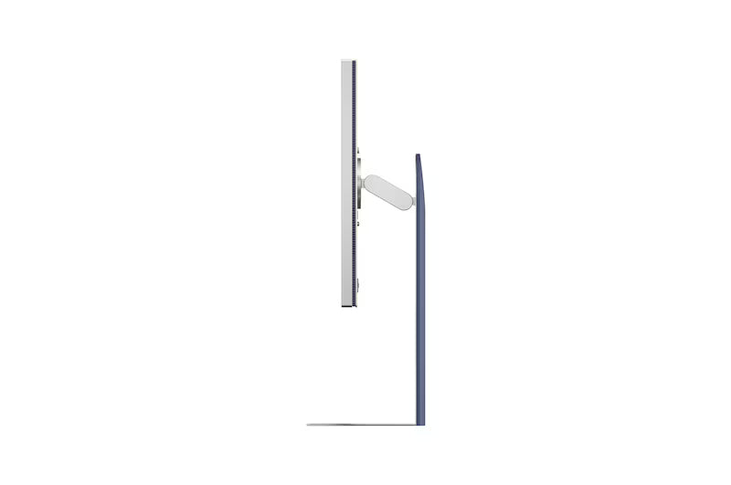 Monitor side profile with slim frame and port area on the edge