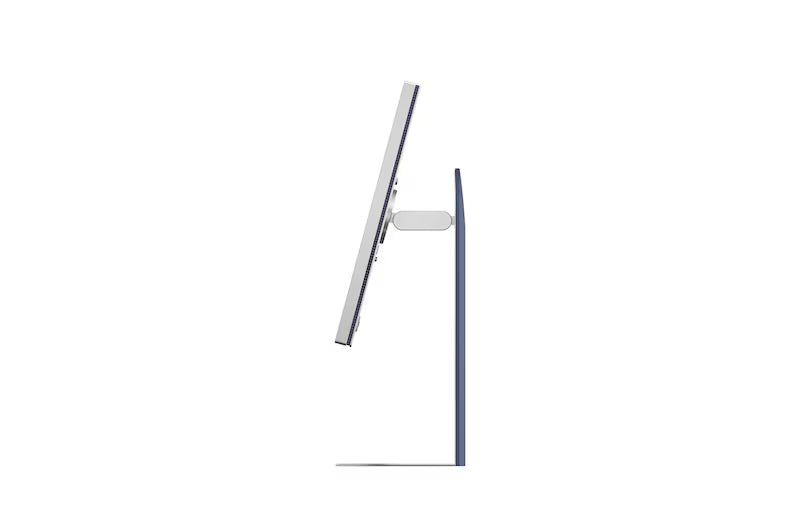 Monitor thin side edge with visible port cutouts and stand support