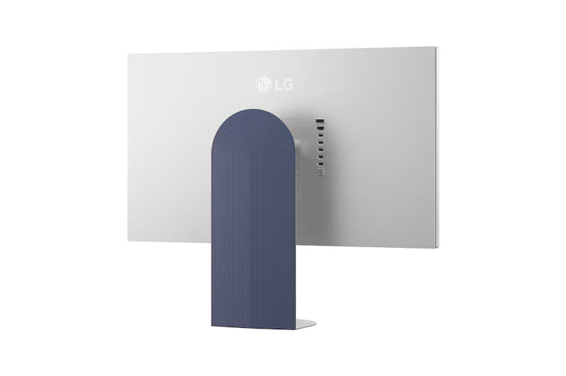 LG LED monitor with dark blue stand, front view, thin bezel