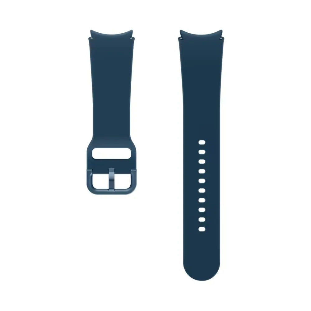 Indigo sports watch strap with perforation holes and metal buckle clasp