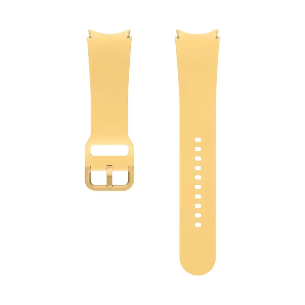 Orange sports watch strap with perforation holes and metal buckle clasp