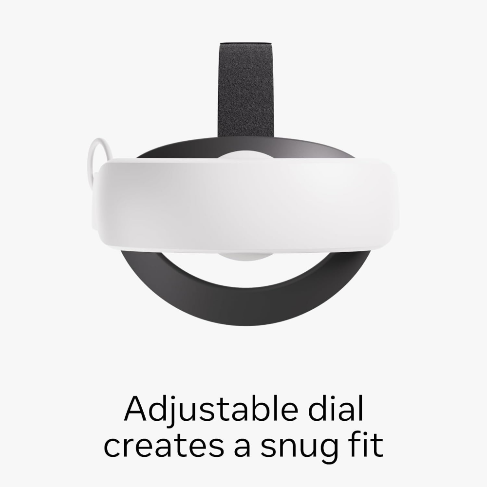 White VR headset with top black strap and contoured face cushion