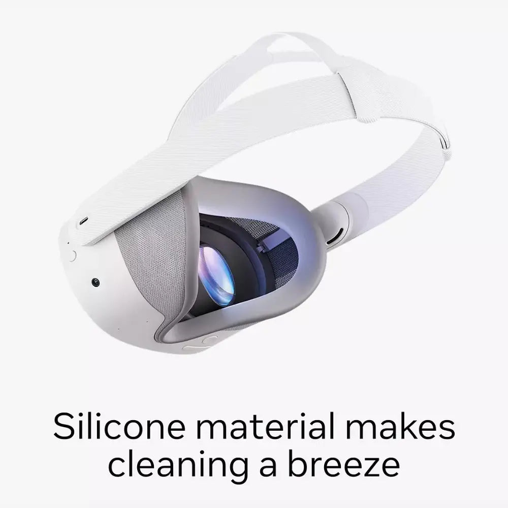 Breathable facial interface for Meta Quest 3S, gray mesh lining with smooth edge
