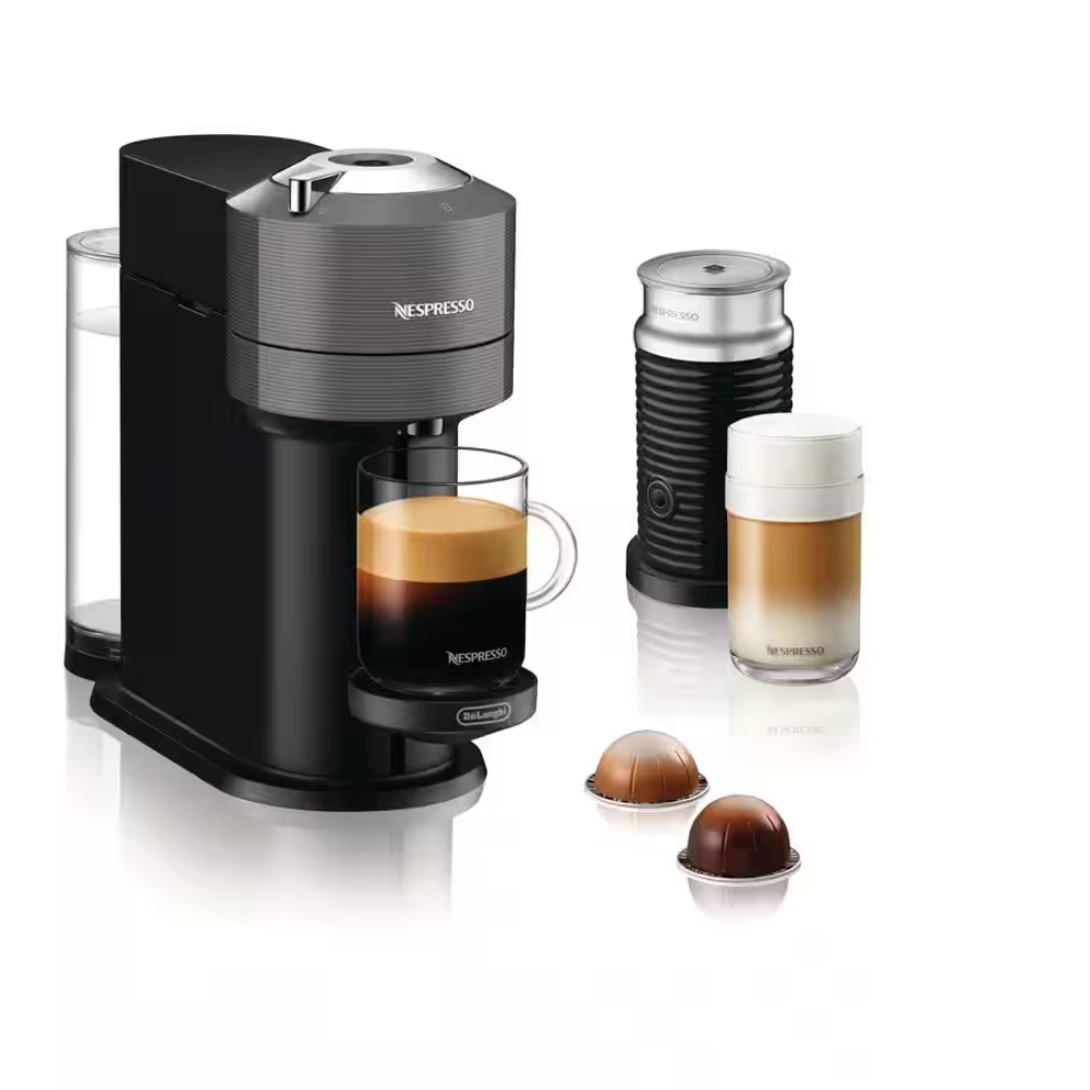 NESPRESSO Vertuo Next coffee and milk machine, dark grey with frother
